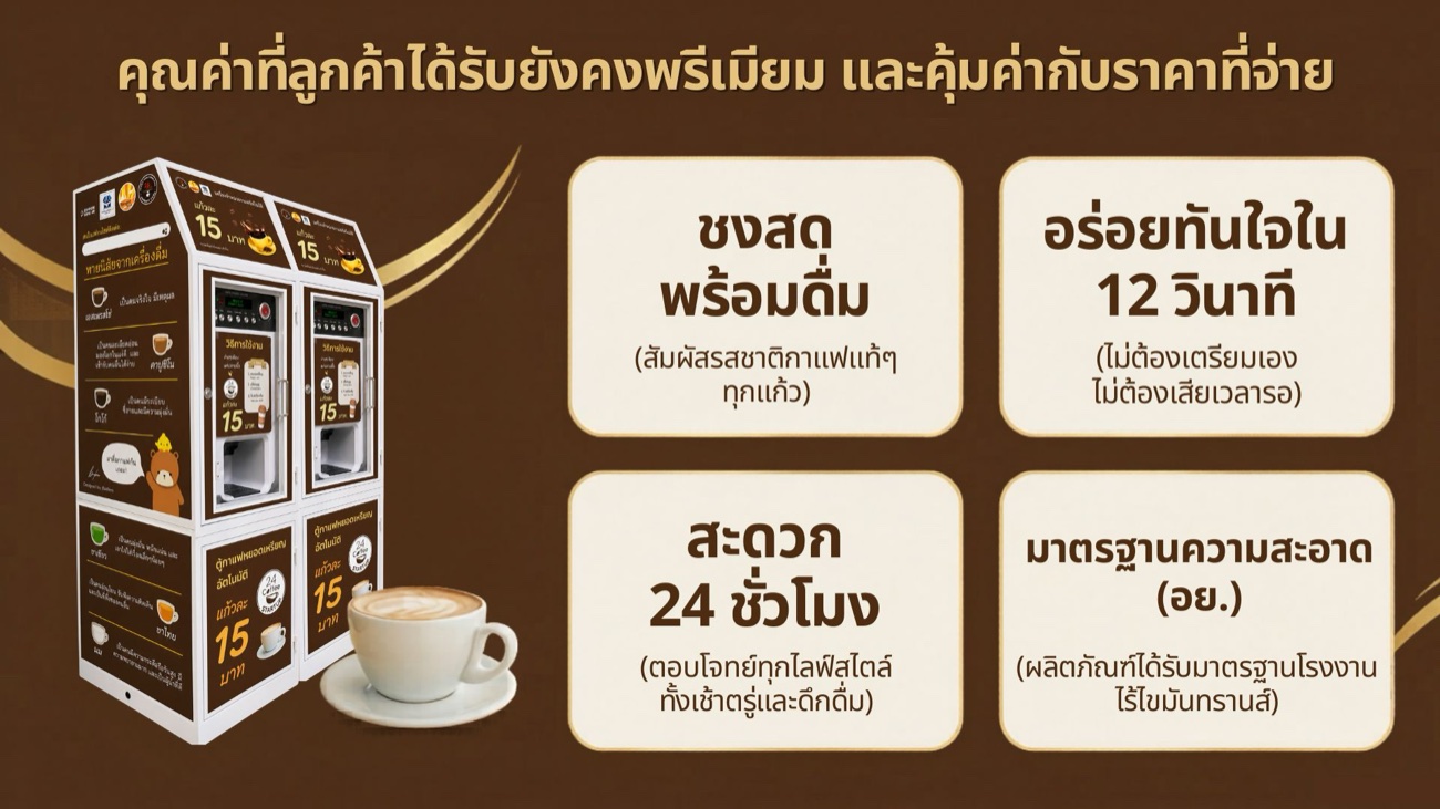 คุณค่าที่ลูกค้าได้รับยังคงพรีเมียม คุ้มค่ากับราคา